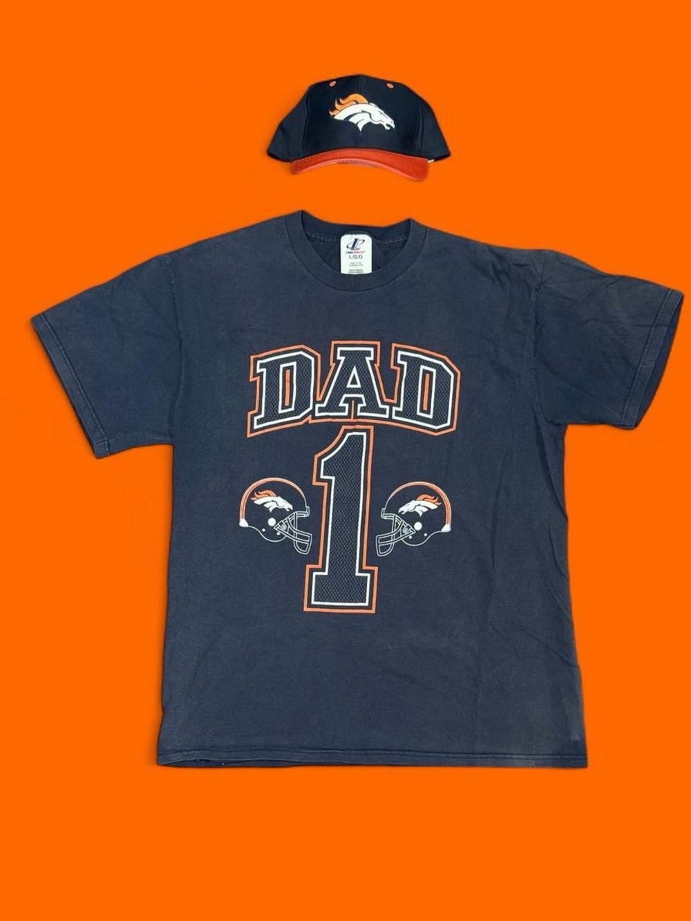 Vintage Logo Athletic NFL Denver Broncos #1 Dad and Hat Set